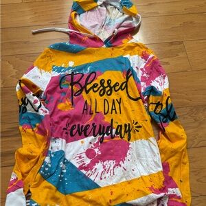 On Fire Kids Hoodie - Yellow, Pink, Blue